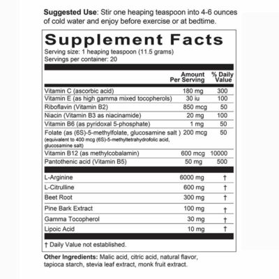 Arginine HGE Supplement Facts