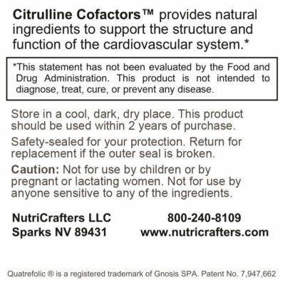 Citrulline Cofactors Left Panel