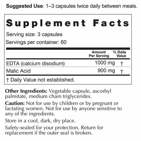 Enhanced EDTA Supplement Facts