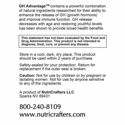 GH Advantage Drink Mix Label Information