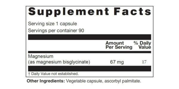 Magnesium Bisglycinate Supplement Facts