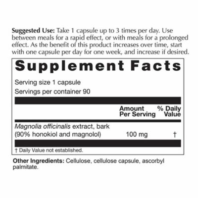 Magnolia Max Supplement Facts