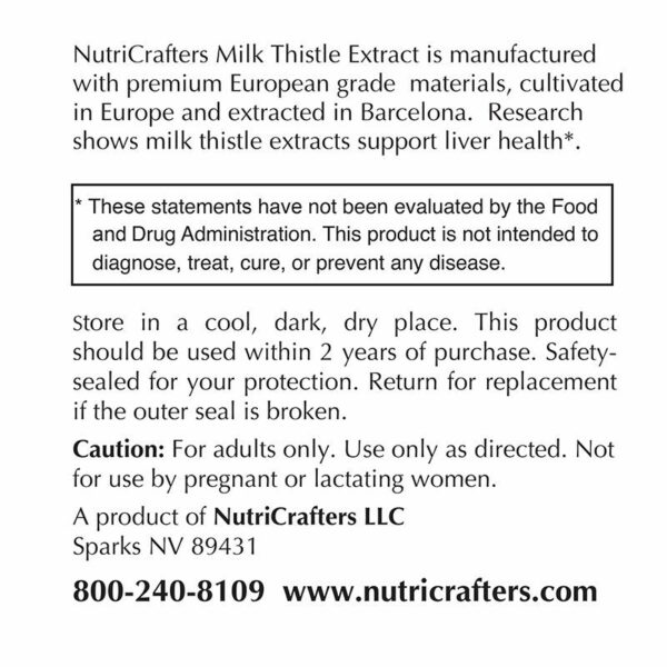 Milk Thistle Extract Label Information
