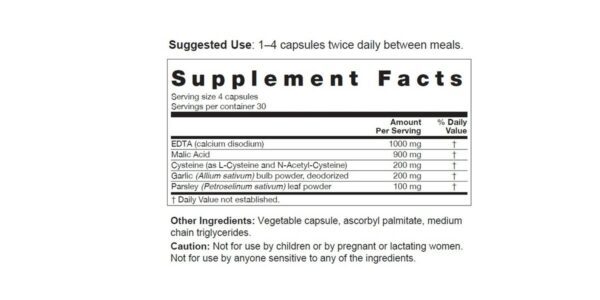 Protext EDTA Supplement Facts