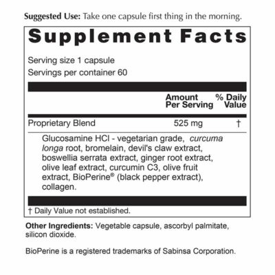 Protect Flex Supplement Factsl Panel