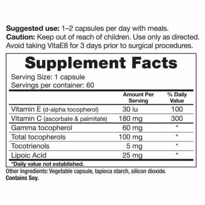 Vita E8 Supplement Facts